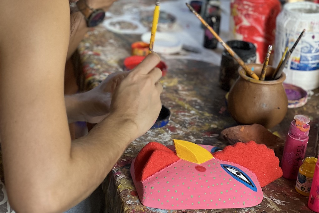 Mask painting in Tobati
