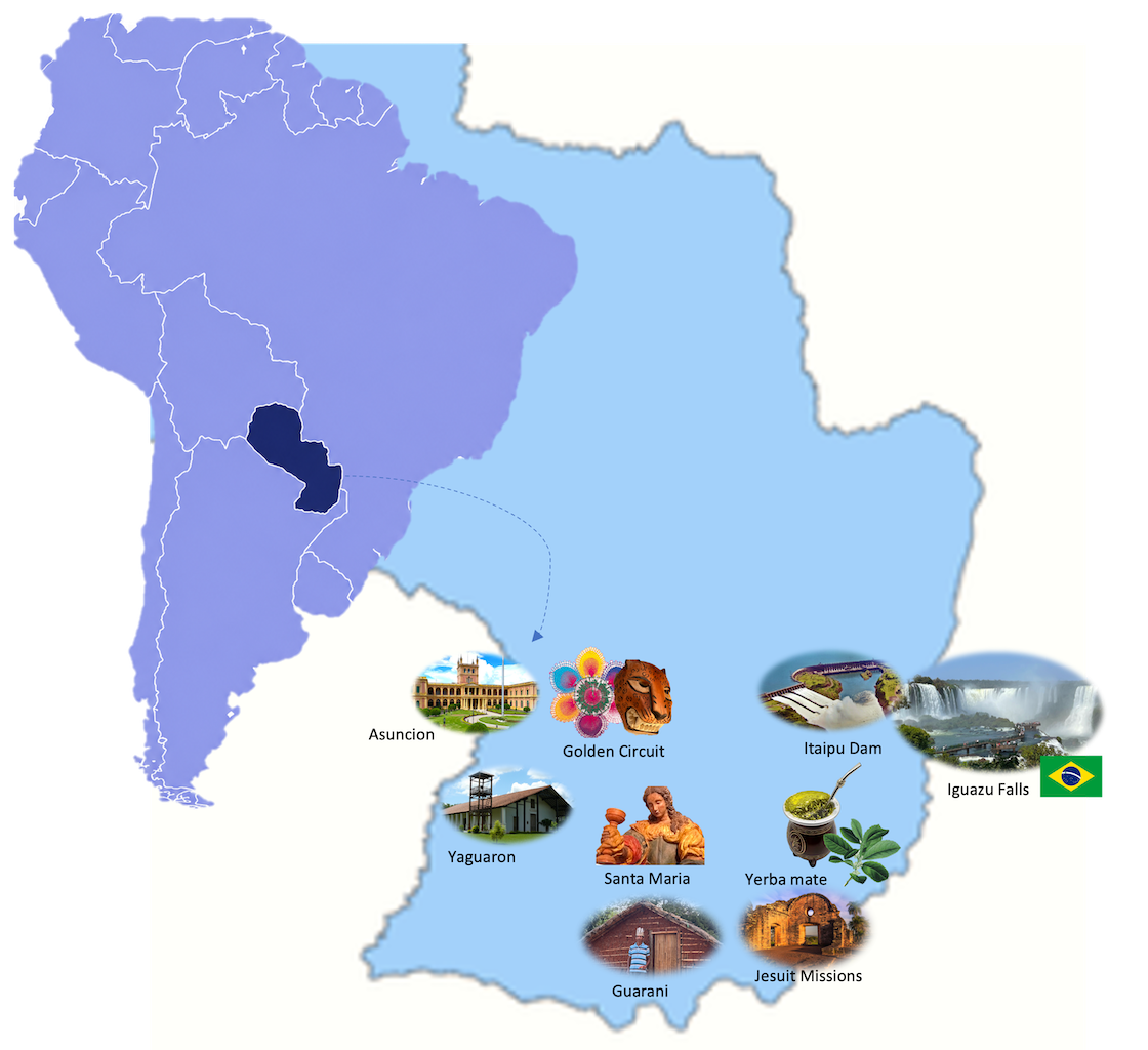 Paraguay Heritage Tour Map