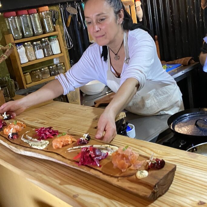 Lunch with fisherwoman