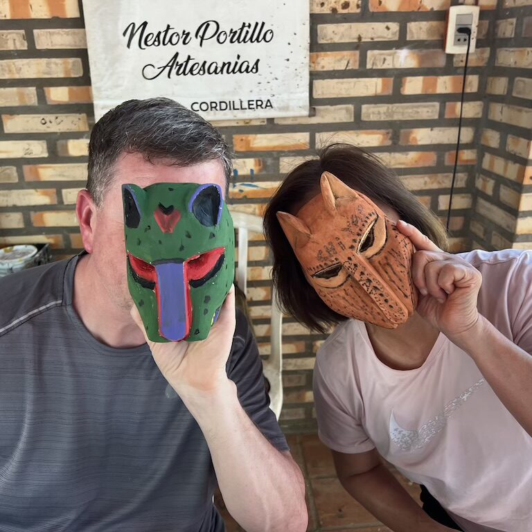 Painting masks in Tobati